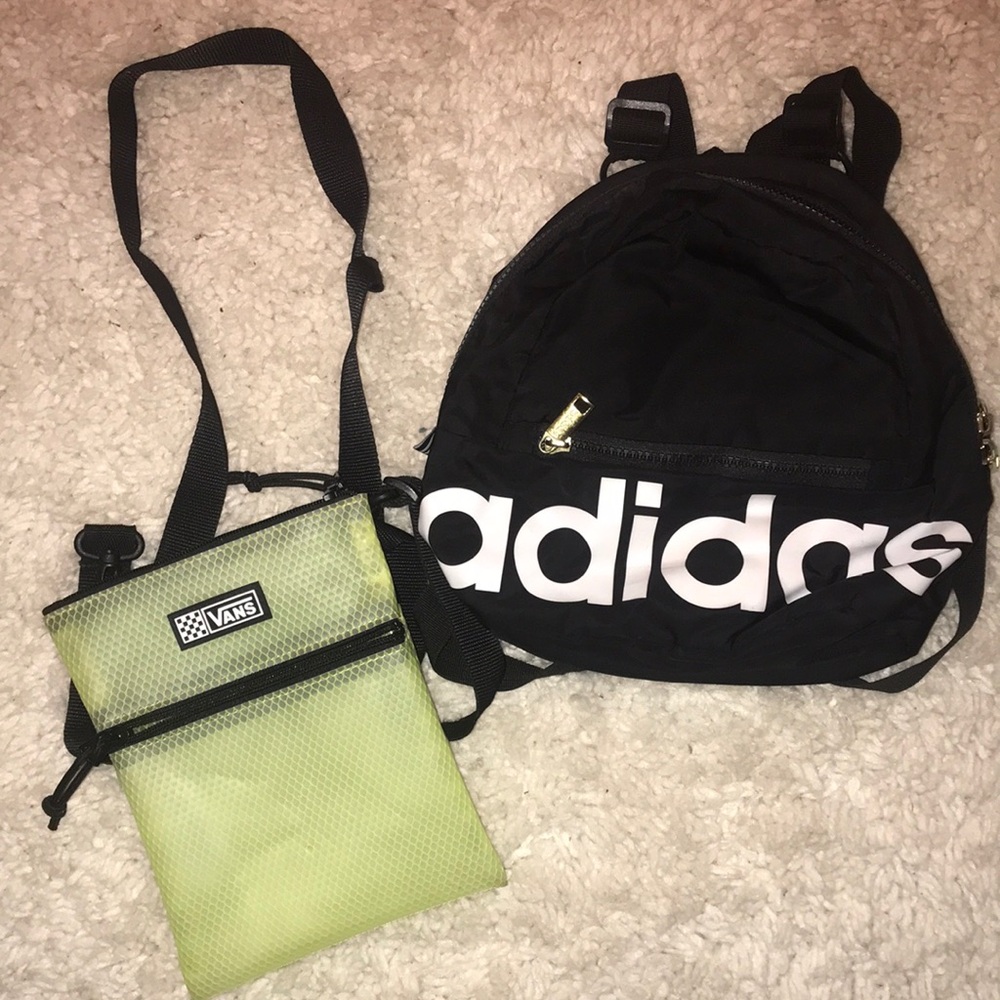 Bundle of Adidas mini backpack and vans cross body